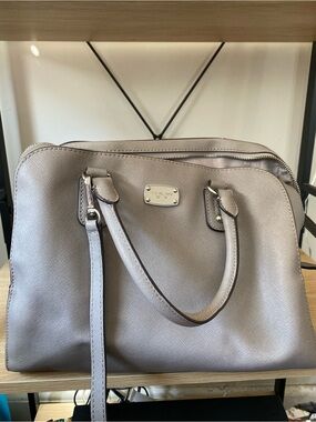 Michael Kors Taupe Saffiano Satchel